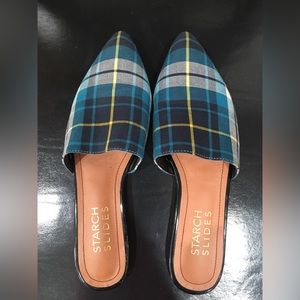 Teal Vibes Up-cycled fashion, unique slides. Size 43 fits like an 8